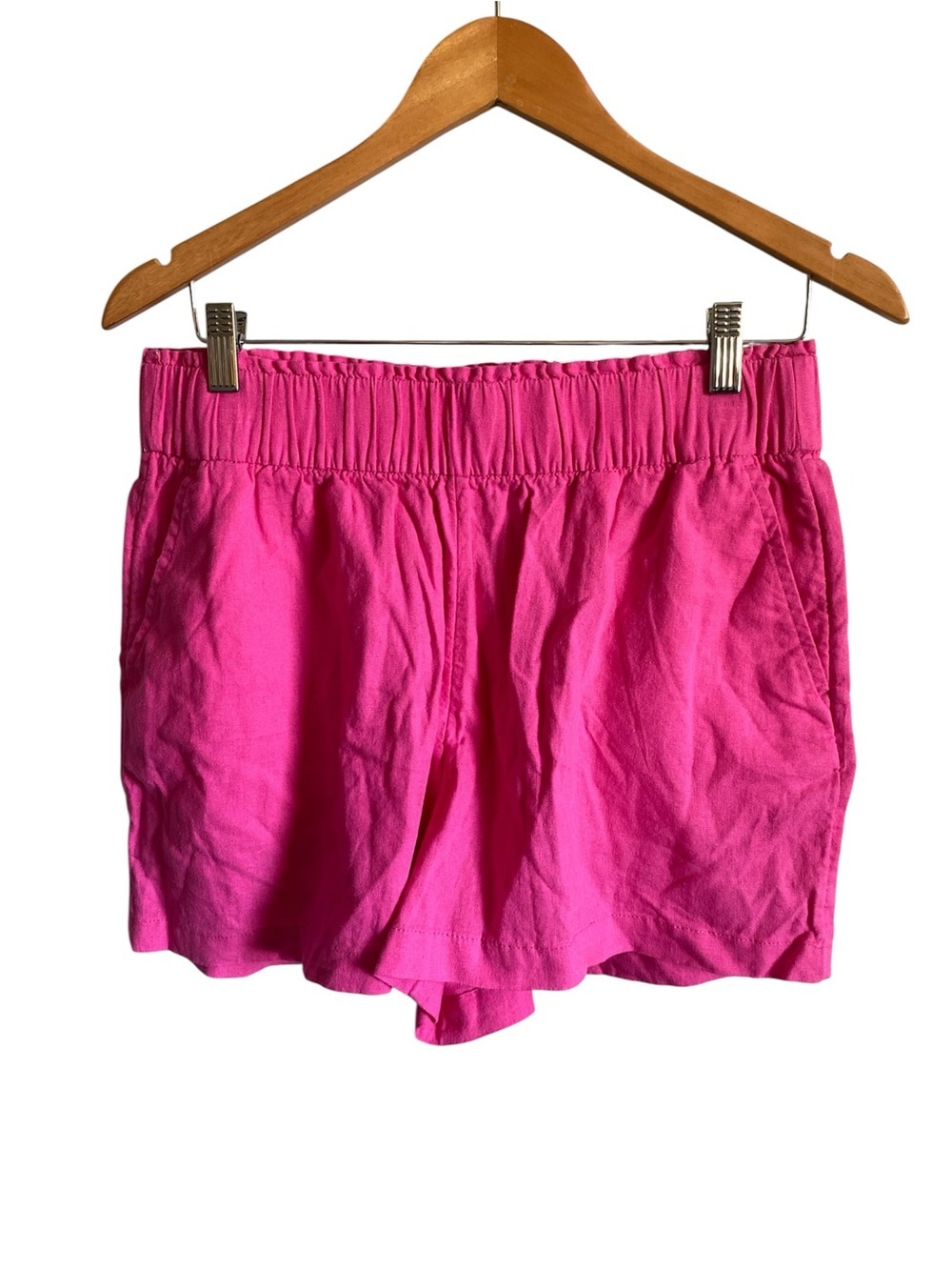 Sonoma High Rise Shorts Medium Hot Pink Linen Blend NWT Casual Pull On Stretch